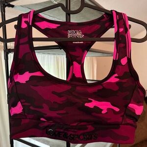 Love & Sports camo sports bra size medium